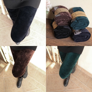 优质冬柔软金丝绒平绒裤 子黑女 珊瑚绒加厚保暖显瘦女天鹅绒打底裤