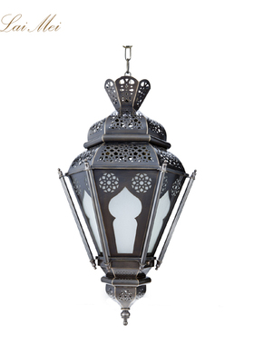 摩洛哥异域风情吊灯 休息厅卧室铜质灯具 镂空雕花浪漫吊灯 90027