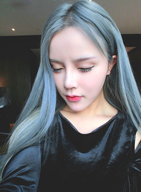 cosplay假发 蓝灰色长直发 日常原宿风日系软妹LO假发 lolita包邮