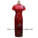 定制真丝旗袍礼服 高档 婚礼晚会 红影旗袍 绣花 红色
