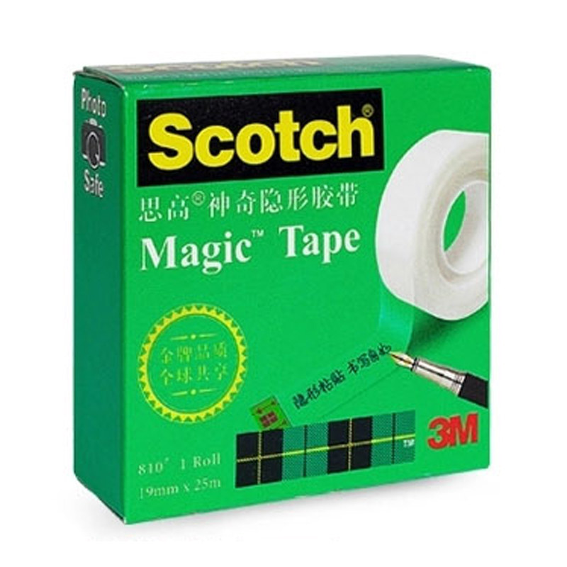 3M Scotch思高810隐形胶带手撕写字测试胶带3/4 宽19mm 长33m