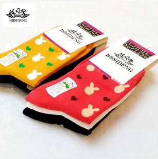 牛寺价精梳棉女士棉袜 柔软舒适耐穿提花女袜中统棉袜短袜