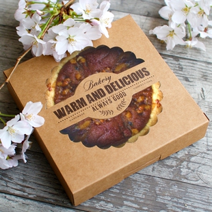 50个 6寸8寸牛皮纸披萨榴莲芝士蛋糕烘焙打包纸盒派包装盒