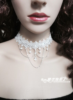 项链婚纱欧式颈饰白色