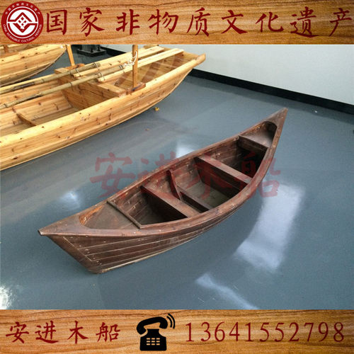 仿旧木船装饰小木船花盆景观欧式
