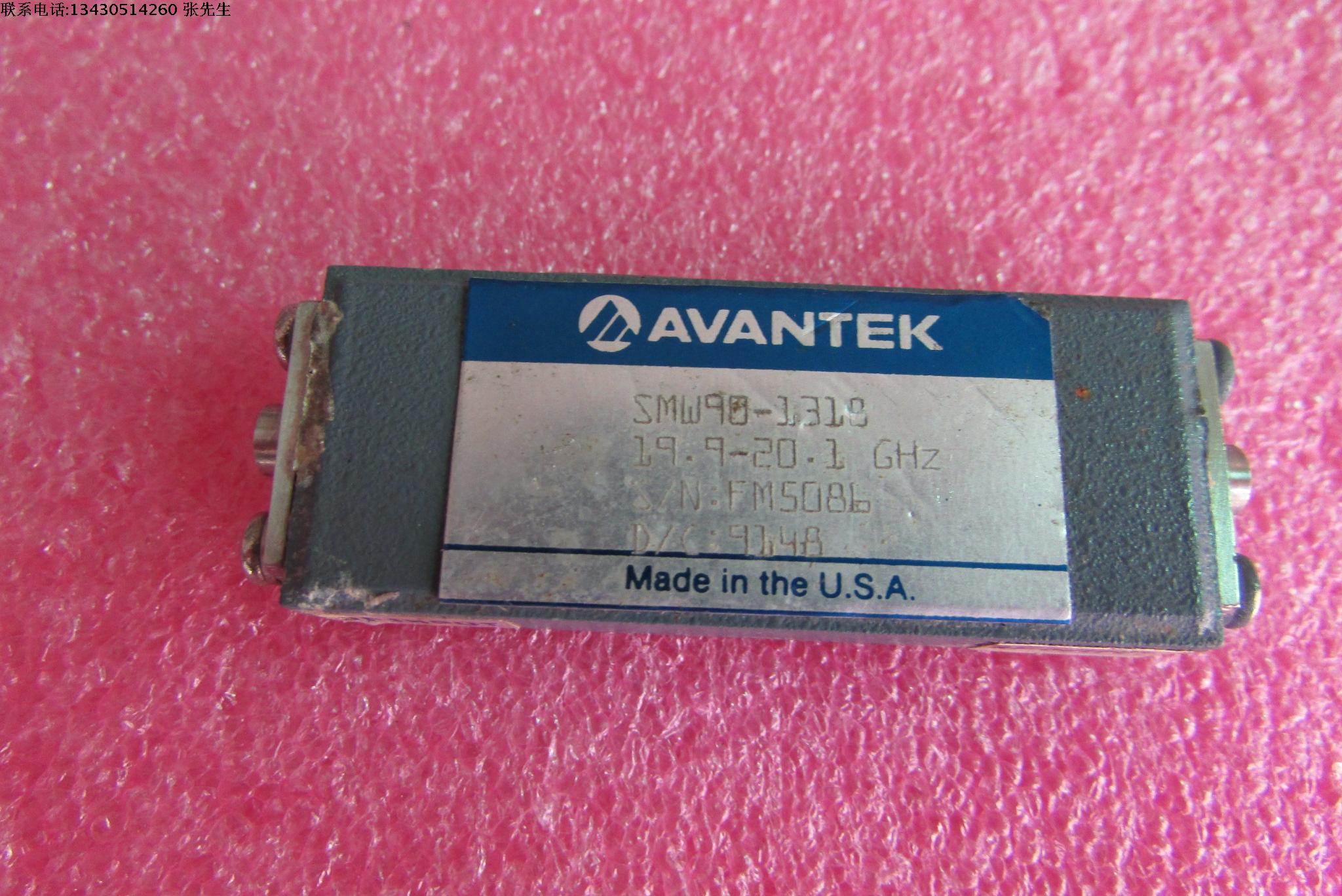 美国Avantek进口 SMW90-1318 17-20GHz 40dB SMA低噪声微波功率放大器质量包好，包能用可提供详细测试图工作频率：17-20GHz增益:40dB噪声系数：6.0输出功率: 15dBm工作电压：+12V/330MA接头:可拆卸接头，配