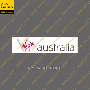 维珍澳大利亚航空民航标志个性矩形贴纸新潮贴行李箱贴车贴