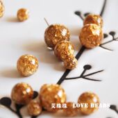 台湾金箔隔珠散珠6mm圆珠DIY手工串珠手链配饰串珠