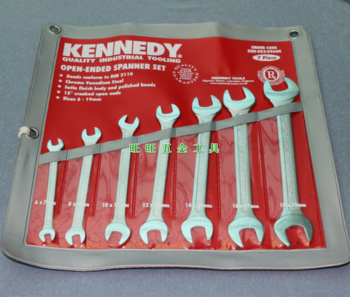 进口英国KENNEDY 6X19MM 7件 双头开口扳手组 KEN-582-0960K