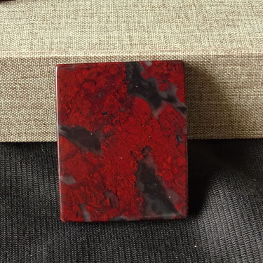 千蕊 天然鸡血玉吊坠 桂林鸡血玉大号方牌子毛衣链项链 实物