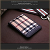 PUSUZE Plaid men and women Leather driver's license cowhide Hemming Driving license Clip Travel Document bag Thin section Card package