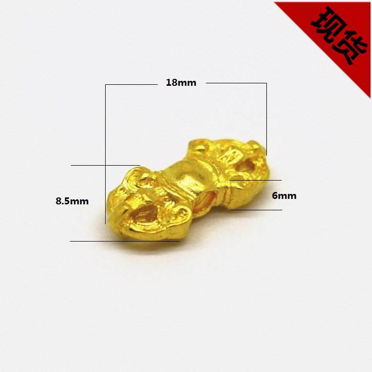 999足金杵纯金纯黄金古法金24k纯金配件杵1号文玩背云卡子现货