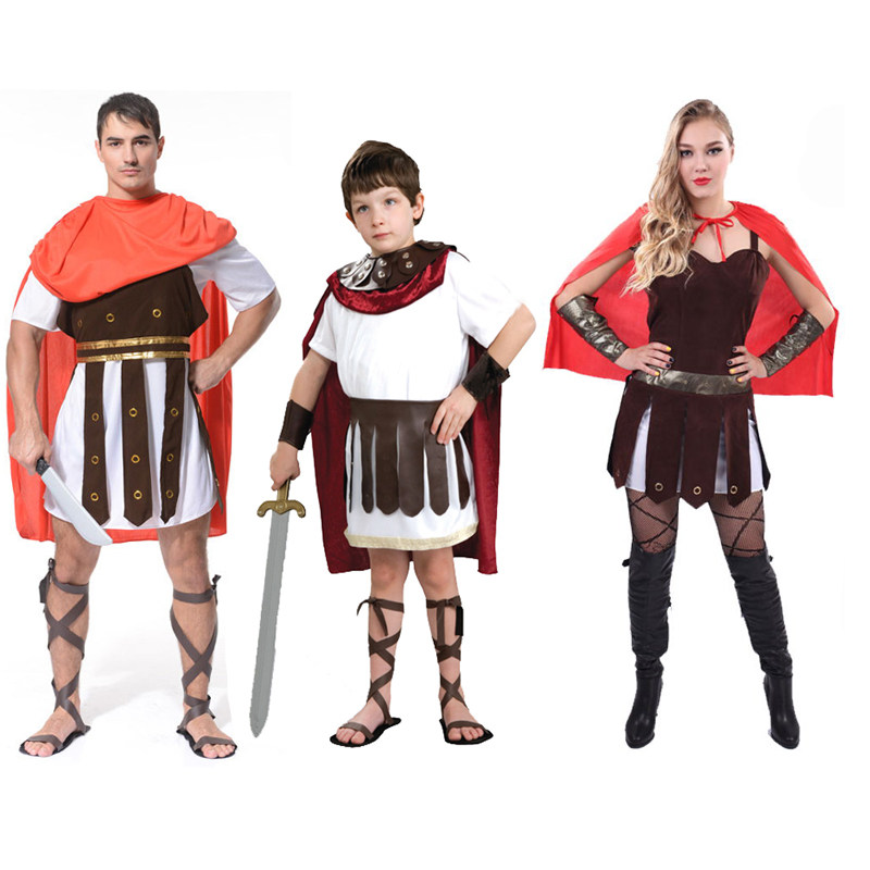 cosplay成人男女儿童亲子装 罗马武士十字军战士斯巴达勇士服装