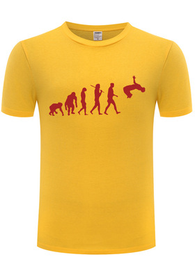 2017新款男式短袖T恤 进化论 Parkour Evolution 搞笑创意礼物