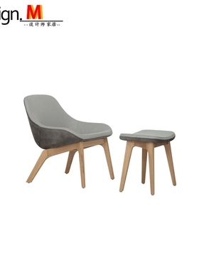 Design.M家具morph lounge armchair水曲柳原木变形椅 书房休闲椅