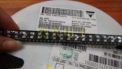 VISHAY贴片合金电阻WSL25122L000FEA18(2512 0.002R 2W 2毫欧 1%