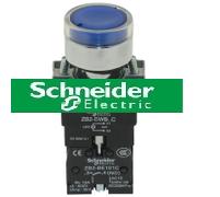 施耐德22mm金属带灯按钮开关XB2BW36M1C 自复位AC220V 1NO蓝