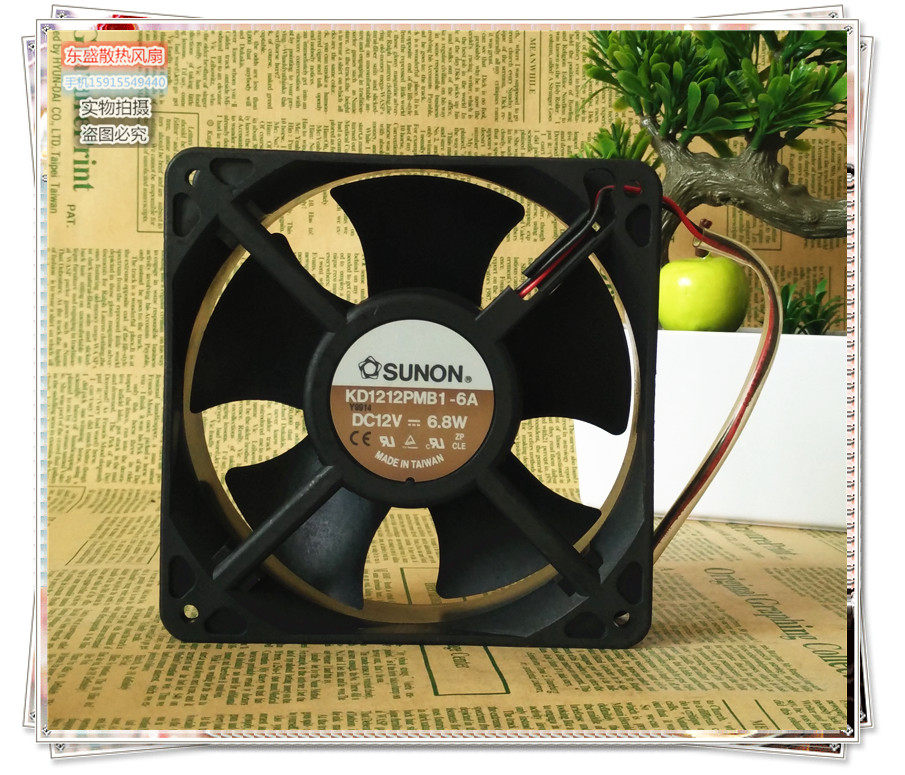 SUNON建准 12CM 12038双滚珠散热风扇12V 6.8W KD1212PMB1-6A 2线