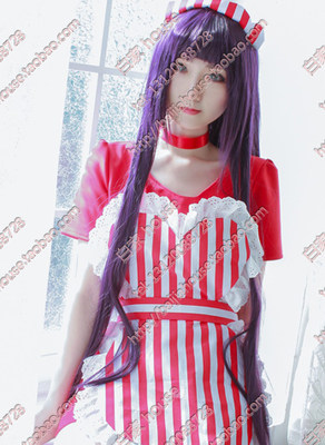 cosplay假发美少女战士 火野丽 深紫色100CM长直发 高温丝假发