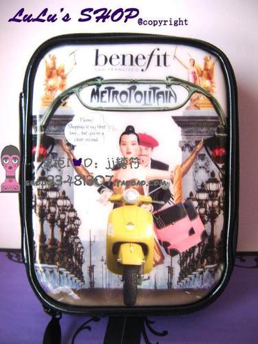 Benefit贝玲妃红粉娇娃LENA/GABBI漆皮机车包化妆包