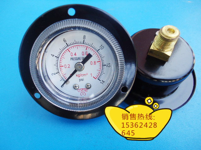 Y-40ZT,40MM轴向带前边0-1KG/14psi压力表,气压表,水压表,1分牙