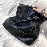 Chen Dingding 2019 mới thời trang châu Âu và Mỹ công suất lớn ba chiều đơn giản dệt túi đeo vai tối màu Hồng Kông - Túi xách nữ balo đẹp nữ