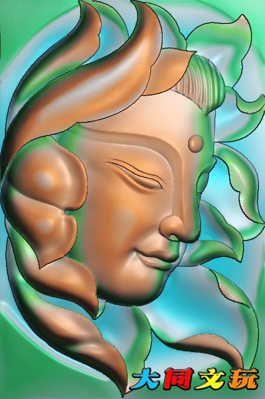 电脑雕刻图 精雕图 浮雕图 灰度图 JDP BMP 46牌观音法相