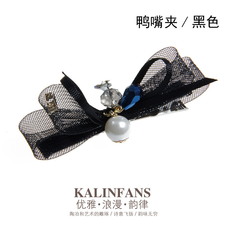 甜美风珍珠边夹头饰品
