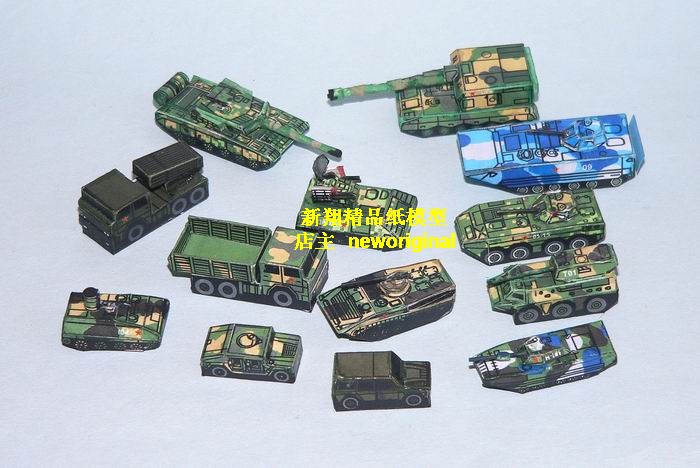中国99式坦克装甲车防空导弹发射车火炮军事装备模型