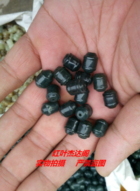 天然和田青玉散珠子可穿手链项链