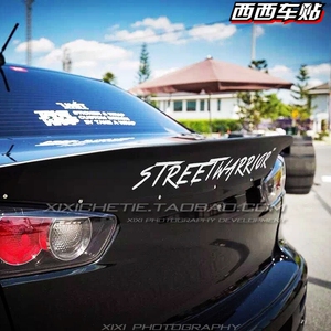 西西车贴 三菱EVO翼神改装尾翼街道车贴划痕反光贴纸 汽车装饰贴