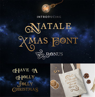 Christmas Font Natale PS平面设计素材古典手写英文字体