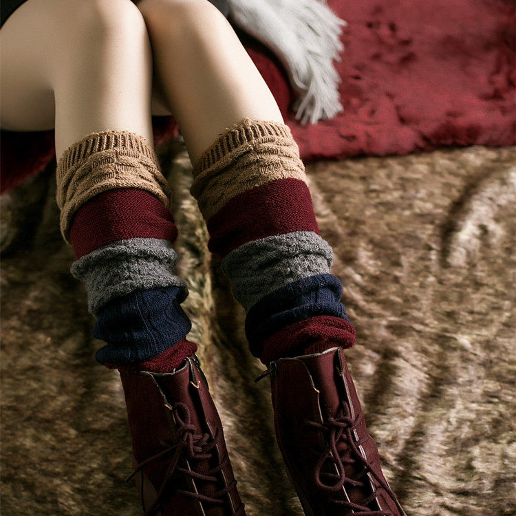 2019韩版加长堆堆袜女毛线袜套靴套袜秋冬加厚保暖腿套护腿过膝袜