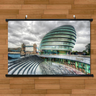 英国伦敦桥歌剧院城市唯美海报挂画有框画欧美客厅装饰画无框画