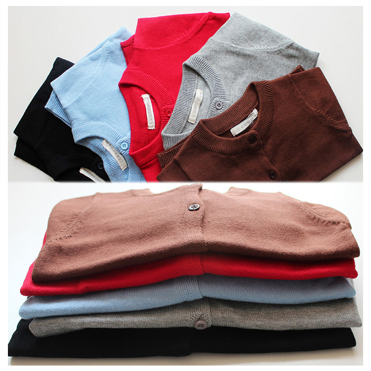 春秋百搭薄外套黑色空调针织衫