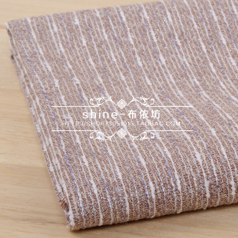 白驼色相间粗花呢粗纺面料 新款混色小香风时装服装高级布料批