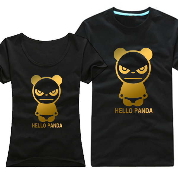 恶不死熊猫panda卡通周边学生班服情侣装男短袖半袖T恤衫T-shirt