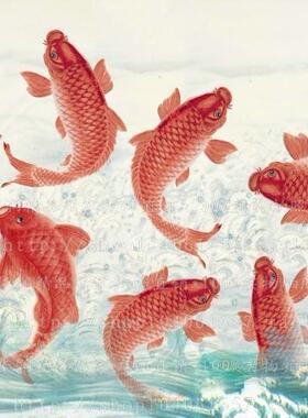 横幅锦鲤风水装饰画芯大师推荐