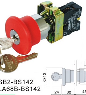 SB2(LA68B-B XB2)-BS142 锁扣式钥匙蘑菇头按钮开关