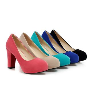 2024春秋新款高跟鞋休闲粗跟单鞋韩版女鞋子大码单鞋40-43码女鞋