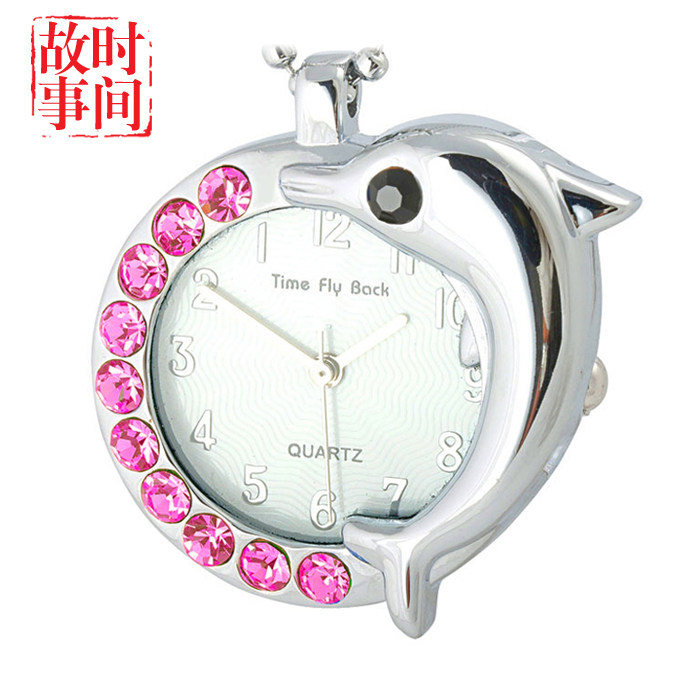 时间故事儿童怀表女孩可爱项链表创意小怀表女个性石英表防水包邮