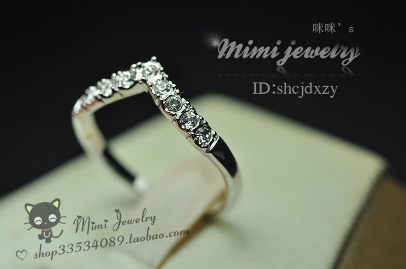 欧洲订单 18k镀金 高端捷克水钻 韩版潮流 折型后冠戒指 时尚摩登