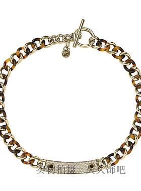 欧美饰品树脂宝石镶嵌两色入项链