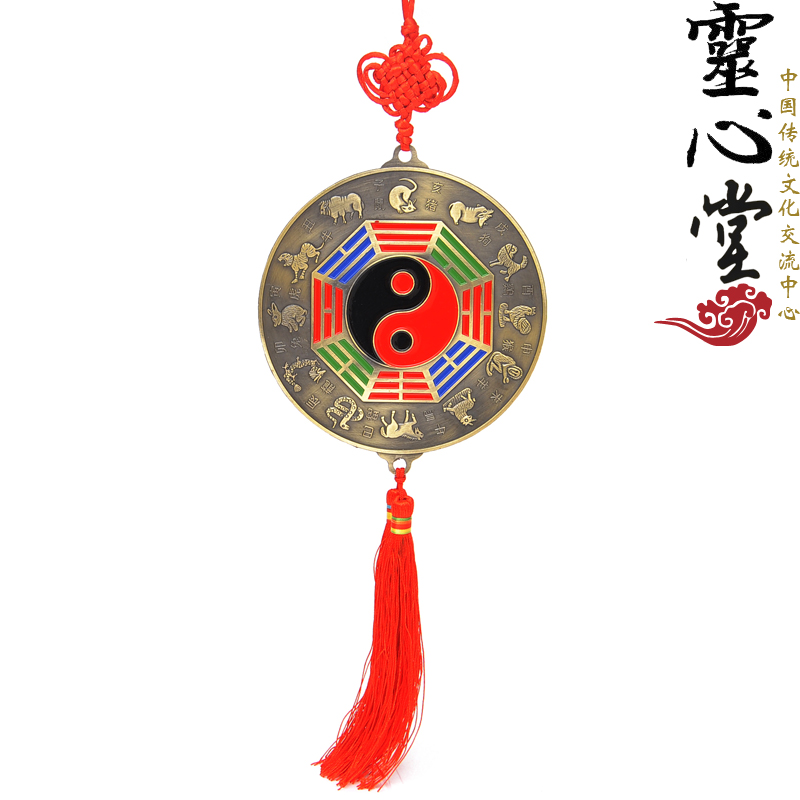 玻璃镜客厅挂件文王合金招财