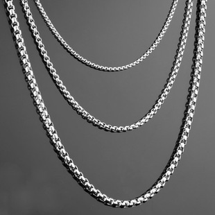 霸气个性 潮粗长款 男士 时尚 锁骨颈链子无吊坠 钛钢项链韩版 不褪色