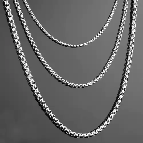 Does Not Fade! Domineering and Personalized Men's Titanium Steel Necklace Korean Style Fashionable Thick Long Clavicle Necklace Without Pendant