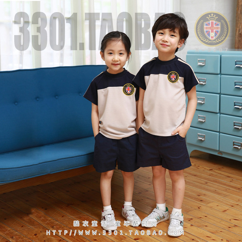 2020校服中小学生班服夏季短袖幼儿园园服韩版时尚全棉运动套装