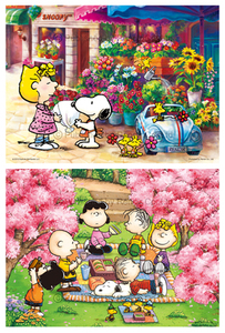雷诺瓦益智玩具/花卉物语+春季野餐趣/史努比48*2片纸质拼图