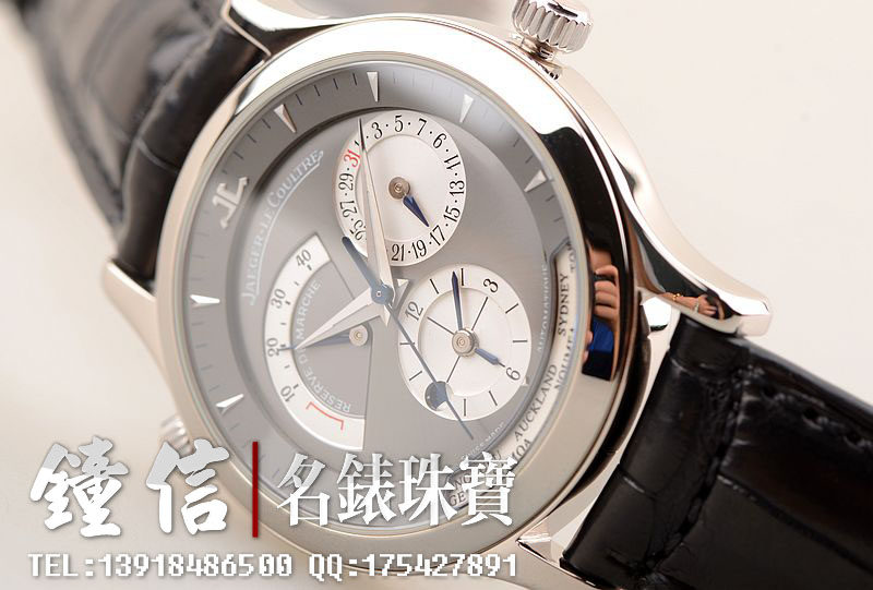 已售出【97新】积家白金地理学家将官盖自动机械折叠扣男表Q1423470