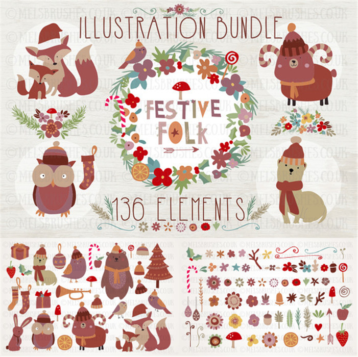 A0251矢量可爱扁平化动物狐狸猫头鹰花朵LOGO英文字母 AI设计素材